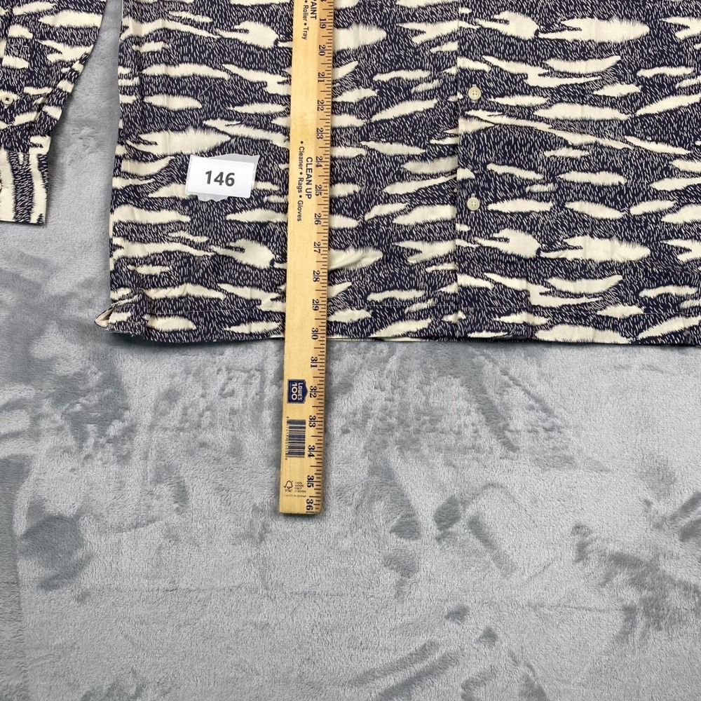 Ted Baker London Zebra Print LS Button Up Navy White Size 7 Men's XXXL NEW - Picture 11 of 11